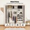 Adjustable Closet Organizer Kit with Shelves and Hanging Rods for 4 to 6 Feet-Grey
